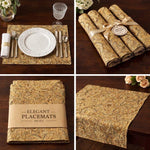 Load image into Gallery viewer, 18"x14" Golden Yellow Leaf Chenille Linen Placemats - Holiday table, plate arrangements, party supplies, Home decor
