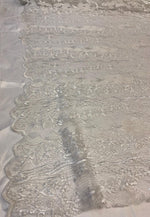 Load image into Gallery viewer, White Sequin Lace Fabric by the Yard – Soft Floral Luxury Lace for Dresses, Bridal, Lingerie &amp; Decor
