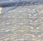 Load image into Gallery viewer, Blue Sequin Lace Fabric by the Yard – Soft Floral Luxury Lace for Dresses, Bridal, Lingerie &amp; Decor
