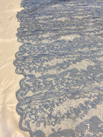 Load image into Gallery viewer, Blue Sequin Lace Fabric by the Yard – Soft Floral Luxury Lace for Dresses, Bridal, Lingerie &amp; Decor

