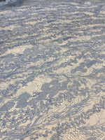 Load image into Gallery viewer, Blue Sequin Lace Fabric by the Yard – Soft Floral Luxury Lace for Dresses, Bridal, Lingerie &amp; Decor
