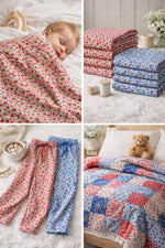 Load image into Gallery viewer, Purple Floral Flannel Fabric by the Yard – Soft Cozy Printed Flannel for Quilting, Baby Blankets, Pajamas &amp; Crafts
