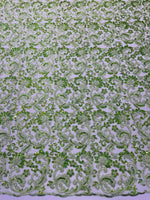 Load image into Gallery viewer, Sage Corded Lace Fabric | Floral Embroidered Lace | Bridal, Formal Dress, Evening Gown, Craft &amp; Decor Fabric
