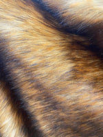 Load image into Gallery viewer, Luxury Golden Brown Faux Fur Fabric by the Yard – Soft Plush Fake Fur for Blankets, Rugs, Coats, Upholstery &amp; Crafts
