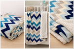 Load image into Gallery viewer, Luxury Chevron Minky Fabric – Soft ivory &amp; Brown Zig Zag – Baby Blanket, Throw, Quilt Backing, Sewing Fabric by the Yard
