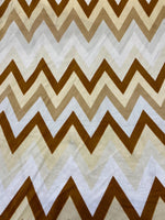 Load image into Gallery viewer, Luxury Chevron Minky Fabric – Soft ivory &amp; Brown Zig Zag – Baby Blanket, Throw, Quilt Backing, Sewing Fabric by the Yard
