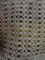 Load image into Gallery viewer, Silver Crystal Lace Fabric – Sparkly Metallic Lace with Sequin Shine for Dresses, Bridal, Table Runners &amp; Couture Sewing
