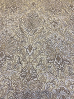 Load image into Gallery viewer, Oatmeal Damask Chenille Upholstery Drapery fabric by the yard 54" Wide
