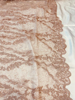 Load image into Gallery viewer, Dusty Rose Sequin Lace Fabric by the Yard – Soft Floral Luxury Lace for Dresses, Bridal, Lingerie &amp; Decor
