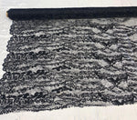 Load image into Gallery viewer, Black Sequin Lace Fabric by the Yard – Soft Floral Luxury Lace for Dresses, Bridal, Lingerie &amp; Decor
