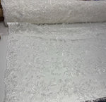 Load image into Gallery viewer, Off white Blossom Couture Lace Fabric Embroidered Sequin Floral Lace by the Yard, Luxury Wedding &amp; Table Decor Fabric
