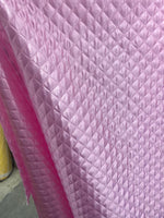 Load image into Gallery viewer, Pink Quilted Diamond Satin Fabric – Soft Shiny Satin Material for Sewing, Home Decor &amp; Apparel
