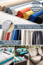 Load image into Gallery viewer, Marlin Blue Morbern Catalina Marine Vinyl – Upholstery Fabric Yardage – 54″ Wide Heavy-Duty Vinyl – Boat, RV &amp; Outdoor Upholstery Fabric
