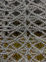 Load image into Gallery viewer, Silver Crystal Lace Fabric – Sparkly Metallic Lace with Sequin Shine for Dresses, Bridal, Table Runners &amp; Couture Sewing
