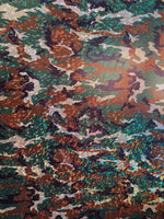Load image into Gallery viewer, Green/Light Brown camouflage Broken Glass Spandex Metallic foil Fabric by the yard
