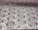 Load image into Gallery viewer, Dusty Rose Butterfly Sequin Lace Fabric – 3D Embroidered Floral Mesh – Couture Beaded Tulle – Prom Dress, Evening Gown, Bridal, Formal Wear
