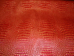 Load image into Gallery viewer, Vinyl faux Leather Crocodile Leather Swamp Coral Rose Metallic Embossed shinny upholstery fabric sold BTY 54" Wide

