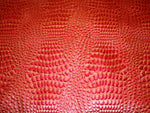 Load image into Gallery viewer, Vinyl faux Leather Crocodile Leather Swamp Coral Rose Metallic Embossed shinny upholstery fabric sold BTY 54" Wide
