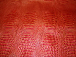 Load image into Gallery viewer, Vinyl faux Leather Crocodile Leather Swamp Coral Rose Metallic Embossed shinny upholstery fabric sold BTY 54" Wide
