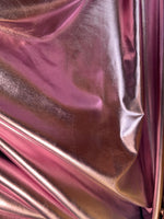 Load image into Gallery viewer, Rose violet Foil Spandex  Fabric, 4 way stretch, sold by the yard
