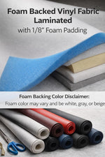 Load image into Gallery viewer, Laminated Foam Backed White Vinyl Fabric by the Yard – 1/8"  Padding Upholstery Vinyl Automotive Headliner, Marine Seats, Boat Cushions
