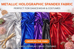 Load image into Gallery viewer, Stretch foil Spandex Black Metallic  fabric per yard 60" wide
