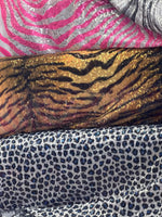 Load image into Gallery viewer, Tiger Sequin Mesh Fabric – Sparkly Stretch Lace with Sequin Pattern – Costume, Dancewear, Evening &amp; Fashion Fabric by the Yard
