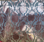 Load image into Gallery viewer, Violet Velvet burnout Damask Upholstery Drapery fabric sold by the yard 54" wide

