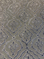 Load image into Gallery viewer, Black Damask Upholstery Fabric Scroll Medallion – Traditional Jacquard Home Decor Fabric by the Yard
