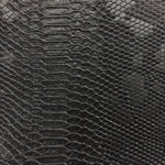 Load image into Gallery viewer, Black Snake Viper vinyl  leather  Embossed upholstery fabric sold by the yard 54" Wide
