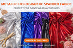 Load image into Gallery viewer, Metallic Holographic Spandex Fabric Stretch Mirror Foil Fabric for Dancewear, Cosplay, Rave Outfits, Leggings, Bodysuits, Costume
