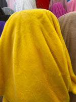 Load image into Gallery viewer, Yellow plush thick minky bunny fabric / 58" Wide / Sold by the Yard
