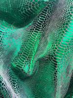 Load image into Gallery viewer, Green Giant Snake Scales Hologram Nylon Spandex Fabric dance swimsuits 4 way stretch 58" wide  Sportswear, Athletic
