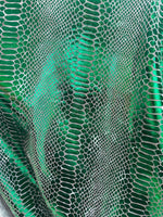 Load image into Gallery viewer, Green Giant Snake Scales Hologram Nylon Spandex Fabric dance swimsuits 4 way stretch 58" wide  Sportswear, Athletic

