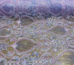 Load image into Gallery viewer, Lavender purple Beaded Lace Fabric, Sequined Embroidered Tulle, Bridal Lace by the Yard, Evening Gown Fabric, Luxury Dress Material
