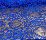 Load image into Gallery viewer, Royal blue Beaded Lace Fabric, Sequined Embroidered Tulle, Bridal Lace by the Yard, Evening Gown Fabric, Luxury Dress Material
