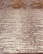 Load image into Gallery viewer, Nude Lace Fabric – Hand-Beaded Mesh with Linear Fringe Design – Couture Eveningwear, Bridal, Gown &amp; Luxury Decor Fabric by the Yard
