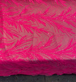 Load image into Gallery viewer, Hot Pink Sequin Stretch Fabric on Mesh – Sparkle Fabric for Dresses, Gowns, Costumes, Dancewear &amp; Event Decor by the Yard
