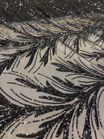 Load image into Gallery viewer, Black Sequin Stretch Fabric on Mesh – Sparkle Fabric for Dresses, Gowns, Costumes, Dancewear &amp; Event Decor by the Yard
