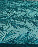 Load image into Gallery viewer, Jade Sequin Stretch Fabric on Mesh – Sparkle Fabric for Dresses, Gowns, Costumes, Dancewear &amp; Event Decor by the Yard
