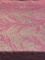 Load image into Gallery viewer, Pink Sequin Stretch Fabric on Mesh – Sparkle Fabric for Dresses, Gowns, Costumes, Dancewear &amp; Event Decor by the Yard
