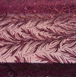 Load image into Gallery viewer, Burgundy Sequin Stretch Fabric on Mesh – Sparkle Fabric for Dresses, Gowns, Costumes, Dancewear &amp; Event Decor by the Yard
