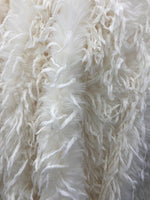 Load image into Gallery viewer, Off white Feather Faux Fur Fabric by the Yard – Soft Short Pile Feather Trim Fabric – Bridal, Couture, Costume, Luxury Decor Material
