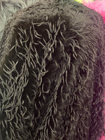 Load image into Gallery viewer, Black Feather Faux Fur Fabric by the Yard – Soft Short Pile Feather Trim Fabric – Bridal, Couture, Costume, Luxury Decor Material
