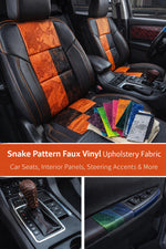 Load image into Gallery viewer, Orange Snake Viper vinyl  leather  Embossed upholstery fabric sold by the yard 54" Wide
