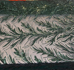 Load image into Gallery viewer, Green Sequin Stretch Fabric on Mesh – Sparkle Fabric for Dresses, Gowns, Costumes, Dancewear &amp; Event Decor by the Yard

