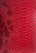Load image into Gallery viewer, Dark Red Snake Viper vinyl  leather  Embossed upholstery fabric sold by the yard 54" Wide

