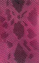 Load image into Gallery viewer, Fuchsia Snake Viper vinyl  leather  Embossed upholstery fabric sold by the yard 54" Wide
