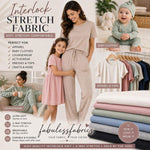 Load image into Gallery viewer, Ivory Interlock Knit Fabric – Soft Stretch for Apparel, Clothes, Loungewear &amp; Crafts by the Yard
