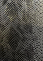 Load image into Gallery viewer, Charcoal Snake Viper vinyl  leather  Embossed upholstery fabric sold by the yard 54" Wide
